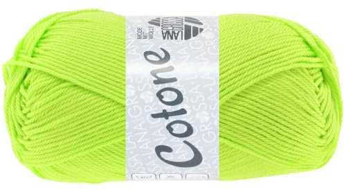 LANA GROSSA Cotone | Baumwollbasicgarn | Handstrickgarn aus 100% Baumwolle | 50g Wolle zum Stricken & Häkeln | 125m Garn FB 36