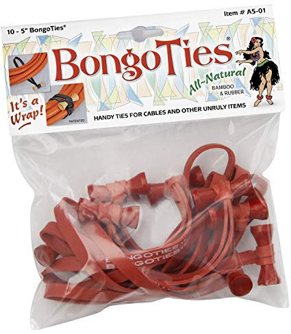 A501R - Bridas para bongo (12,7 cm), color rojo (paquete de 10)