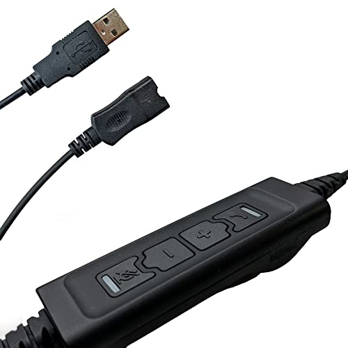 USB-Headset-Adapter 504P für Plantronics und AddaSound Headsets | verbindet Headset mit PC, MAC, Lync, Skype & USB Voip-Telefonen | Stummschaltung, Lautstärke und Schnelltrennung