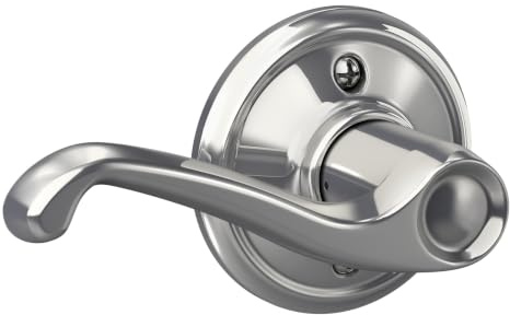 SCHLAGE Flair Non-Turning Dummy Door Handle, Right Handed, Bright Chrome