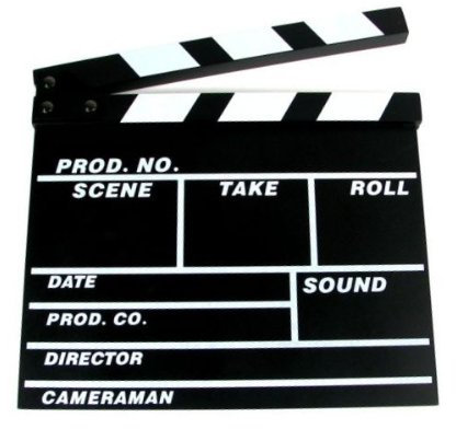 Ex-Pro Clapper Board TV Film Movie - Black