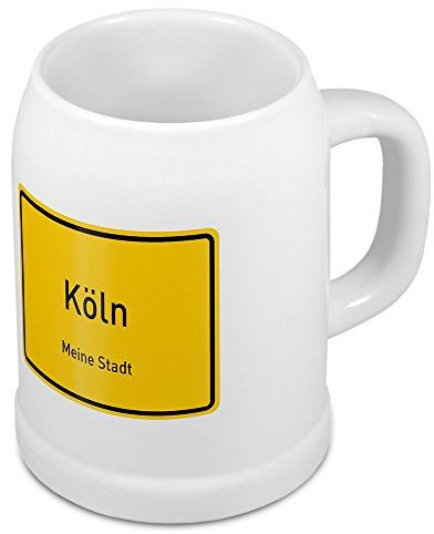 digital print Bierkrug mit Stadtnamen Köln - Design Ortschild - Städte-Tasse, Becher, Maßkrug