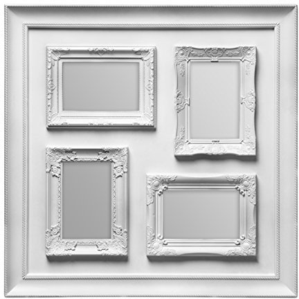 Premier Housewares Vintage Multi-Photo Frame for 4 Photos, Silver