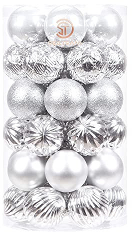 Sea Team 60mm/2.36 Feine dekorative Kleinigkeit mit Gemälde & funkelndem Weihnachtsbaumschmuck als Thema, Christbaumkugel-Set—41 Stück