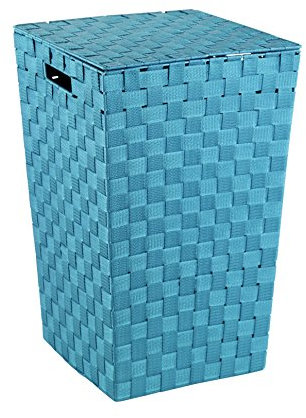 WENKO 22279100 Wäschetruhe Adria Square Fassungsvermögen 48 L, Polypropylen, Petrol, 33 x 33 x 53 cm