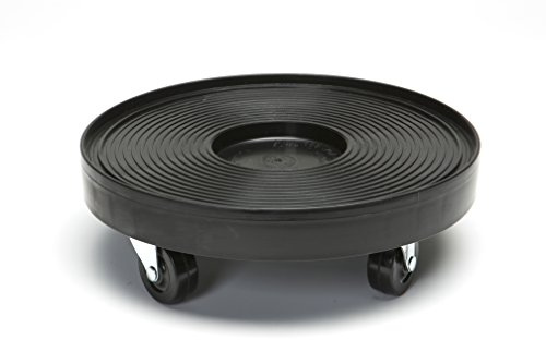 DeVaultEnterprises 12 Rolling Plant Caddy with Wheels, Heavy Duty Plant Pot Stand with Casters & Locking Wheel, Indoor Outdoor Planter Base for Pots, Round Plant Tray, Black, Supports 500 lbs