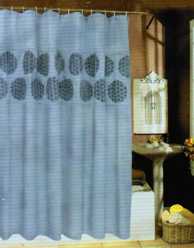 Bella Rose Fabric Shower Curtain 70Wx72L White
