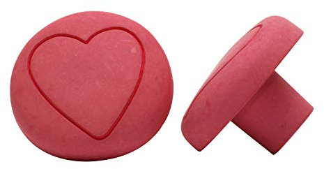 Möbelknopf Schrankknopf fürs Kinderzimmer Modell Rosa Pilz mit Herz ø 35mm
