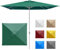 paramondo Interpara Parasol Pour Jardin Balcon Et Terrasse, Pliable, Avec Manivelle, Carré 3 x 3m / Vert/Armature (Argent)
