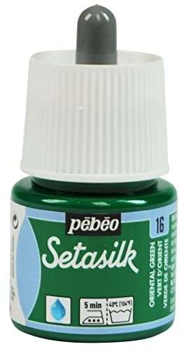 PEBEO - Setasilk Oriental Green 45 ml (Pack of 1) Bottle - Silk paint - 45 ml Pipette cap bottle - Oriental Green