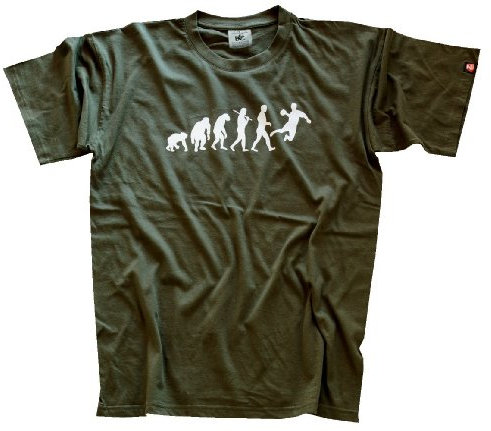 Shirtzshop Erwachsene T-Shirt Original Handball Evolution, Grün, XXL