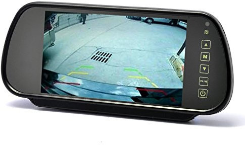 17,8 cm 7 Zoll inch Video TFT LCD Monitor Rückspiegel Innenspiegel Spiegel für Rückfahrkamera Rückfahrsystem Auto KFZ PKW Transporter Wohnmobil 12V mit Zwei Videoeingängen LCM-SP7Touch