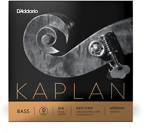 D'Addario Kaplan Bass String - Single D String - K612 3/4M - For Upright Bass, Double Bass - 3/4 Scale, Medium Tension
