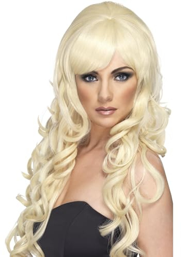 Smiffys Pop-Starlet Perücke, Blond, Lang und lockig Halloween