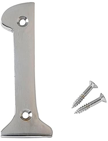Merriway BH03000 Numeral, 50mm (2 inch) - No. 1, Polished Chrome