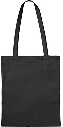 Unknown Jutebeutel Lange Henkel Schwarz 38 cm x 42 cm Unisex-Erwachsene Umweltbewusste