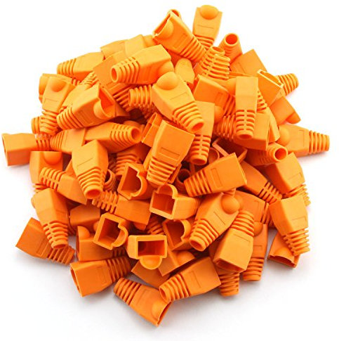 Maxmoral 100-Pack CAT5E CAT6 RJ45 Ethernet Network Cable Strain Relief Boots - Orange