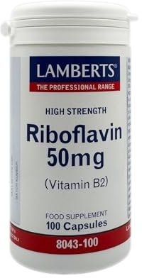 Lamberts Riboflavin 50mg (Vitamin B2), 100 tapasules