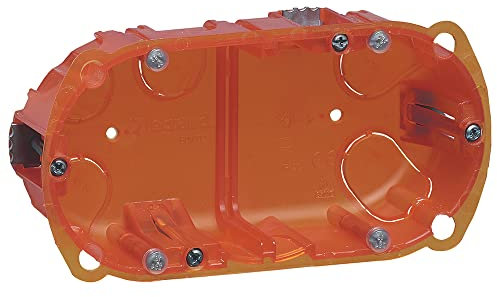 LEGRAND - Boîte Encastrement Batibox Multimatériaux - Rigidité Renforcée - Pour Plâtre, Contreplaqué, Tôle, Brique - Profondeur 50 mm - Diamètre de Perçage 67 mm - 2 Postes