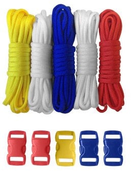PARACORD PLANET Kit di artigianato in paracord di tipo III, 259,5 kg, con fibbie, per braccialetti dell'amicizia e principianti (ruota colorata)