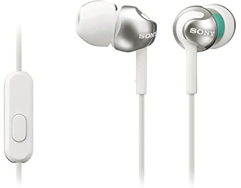 Sony MDREX110APW.CE7 Deep Bass Earphones with Smartphone Control and Mic - Metallic White