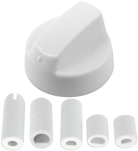 SPARES2GO Bouton de commande universel blanc pour four et plaque de cuisson Hotpoint (+ 5 adaptateurs)