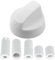 SPARES2GO Bouton de commande universel blanc pour four et plaque de cuisson Hotpoint (+ 5 adaptateurs)