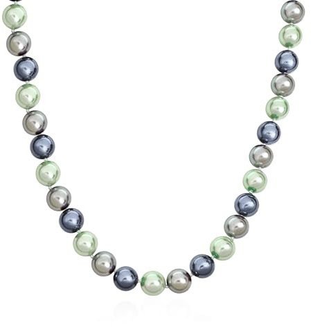 Bling Jewelry Schwarz, Weiß Braun Grau Blau Multi-Color Strang Lange 10Mm Simulierte Perlenkette Für Frauen 18, 20 Inch