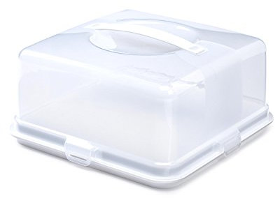 Whitefurze Présentoir à gâteau carré en Plastique Blanc