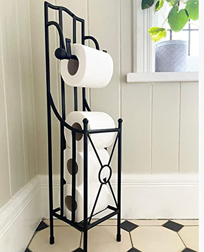 Wraymond Floor Standing Toilet Roll Holder - Black