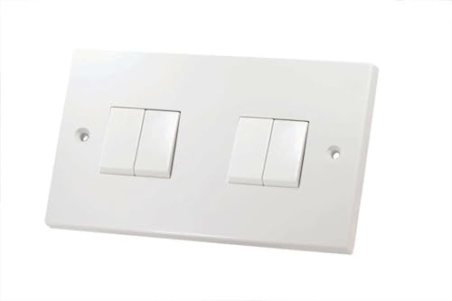 4 GANG 2 WAY LIGHT SWITCH WHITE PLASTIC LG204