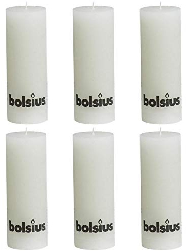 bolsius 6 Stumpenkerzen Rustic 190/68, weiß - Kerze - Unparfümiert - Haushalt/Kerzen
