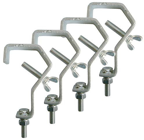 4x QTX Light Silver Metal Mounting Hooks / G Clamps