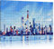 Pixxprint Matrix Los Angeles Skyline, Größe: 60x40cm, Leinwandbild, fertig gespannt, Wandbild, Dekoration, Kunstdruck, kein Poster