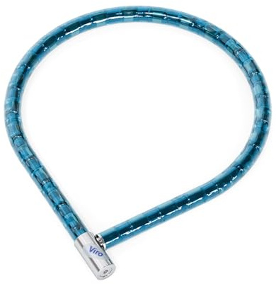Viro - Serpis, Lucchetto Bici, Cavi Intrecciati Corazzati 25 mm, 70 cm, Blu | Moto e Scooter, Chiusura a Scatto
