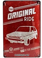 Nostalgic-Art Retro Blechschild, 20 x 30 cm, VW Golf – The Original Ride – Volkswagen Bus Geschenk-Idee, Original Lizenzprodukt (OLP), aus Metall, Vintage Design, Blechschilder Sprüche