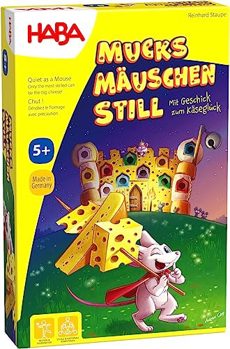 HABA Mucksmäuschenstill – Kniffliges Geschicklichkeitsspiel mit Glöckchen-Alarm für Kinder ab 5 Jahren – 1307010001