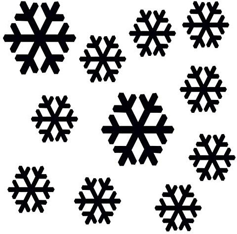 kleb-Drauf | 11 Schneeflocken | 17 Farben | Wandtattoo Wandaufkleber Wandsticker Aufkleber Sticker | Wohnzimmer Schlafzimmer Kinderzimmer Küche Bad