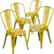Flash Furniture Blake Stapelstuhl, kommerzielle Qualität, Metall, Used-Look, Gelb