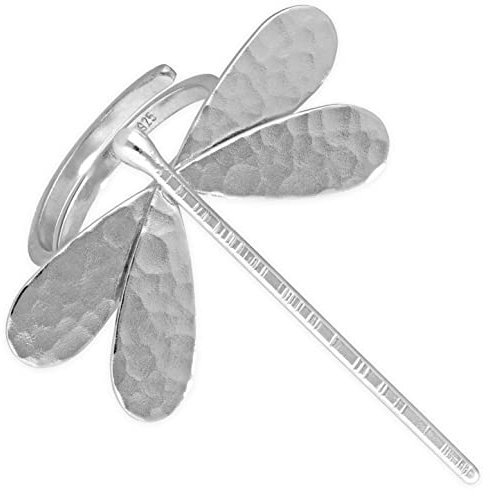 Handmade geschenk für sie Libellenring aus 925 Sterlingsilber, Insekten ring, griechischer Libelle schmuck, Insektenschmuck, klobiger Ring, Statement-Ring für Frauen, Libellengeschenk