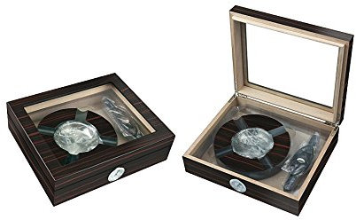 Caja Puerta 50 puros de ébano mate con accesorios Lubinski