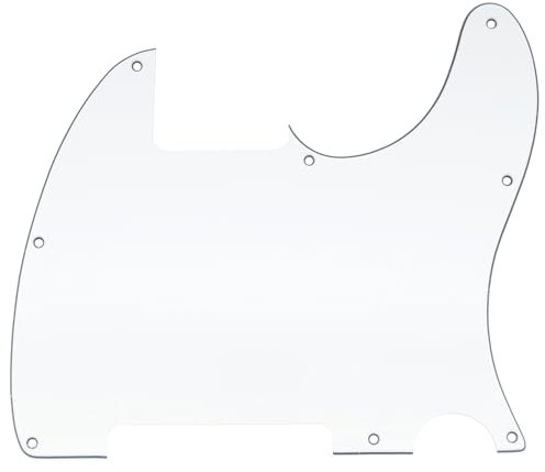 Musiclily 8 Löcher Schlagbrett Pickguard für Fender USA/Mexican Telecaster Esquire E-Gitarre,3 lagig Weiß