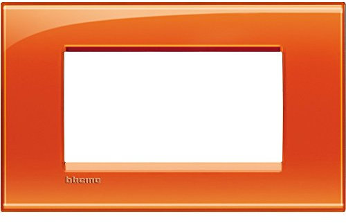 BTicino Livinglight Placca, 4 Moduli, Forma Rettangolare, Arancio Deep