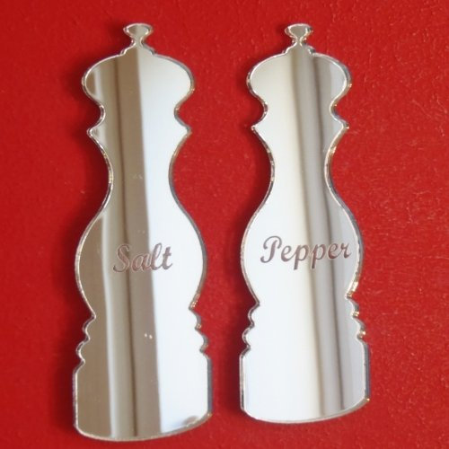 Super Cool Creations Salt & Pepper Mill Mirrors (Engraved) - 50cm x 37cm