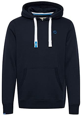 SOLID SDBennHood Herren Kapuzenpullover Hoodie Pullover mit Kapuze Kordelzug Kängurutasche Rippbündchen Label-Details Baumwollmischung Regular fit, Größe:S, Farbe:Insignia Blue (1991)