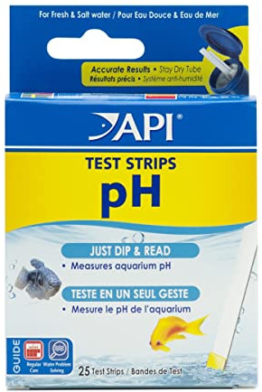 API pH Test Strips Freshwater and Saltwater Aquarium Water test strips 25-Count Box