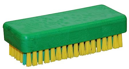 Kerbl Handwerkerbürste mit kräftiger Nagelreihe, Gelb/Grün