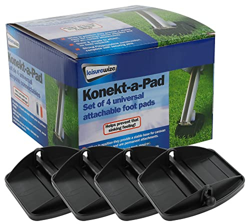 Streetwize - Caravan Corner Steady Jack Pads – Set of 4, Quick Attach, Robust & Stable Polypropylene Base for Caravan Corner Steadies LWACC5