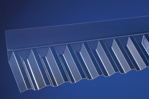 Acryl Wandanschluss klar für Acrylglas Wellplatten Trapez 76/18 Länge: 1045 mm