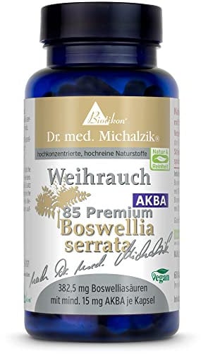 Weihrauch BS-85 AKBA nach Dr. med. Michalzik - 100% indischer Weihrauch - 15mg AKBA je Kapsel - Boswelliasäure 85% - von BIOTIKON®